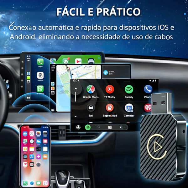 Adaptador Carplay e Android Auto Sem Fio - DriveFree