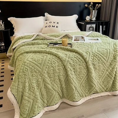 Manta De Lã Macia e Aconchegante Com Dupla Proteção Para Sofá e Cama - CorderoLux