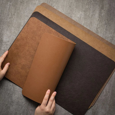 Jogo Americano de Couro - LuxeLeather - Jogo Americano de Couro - Marrom Claro, Jogo Americano de Couro - Branco, Jogo Americano de Couro - Café, Jogo Americano de Couro - Marrom - Tudo Shop