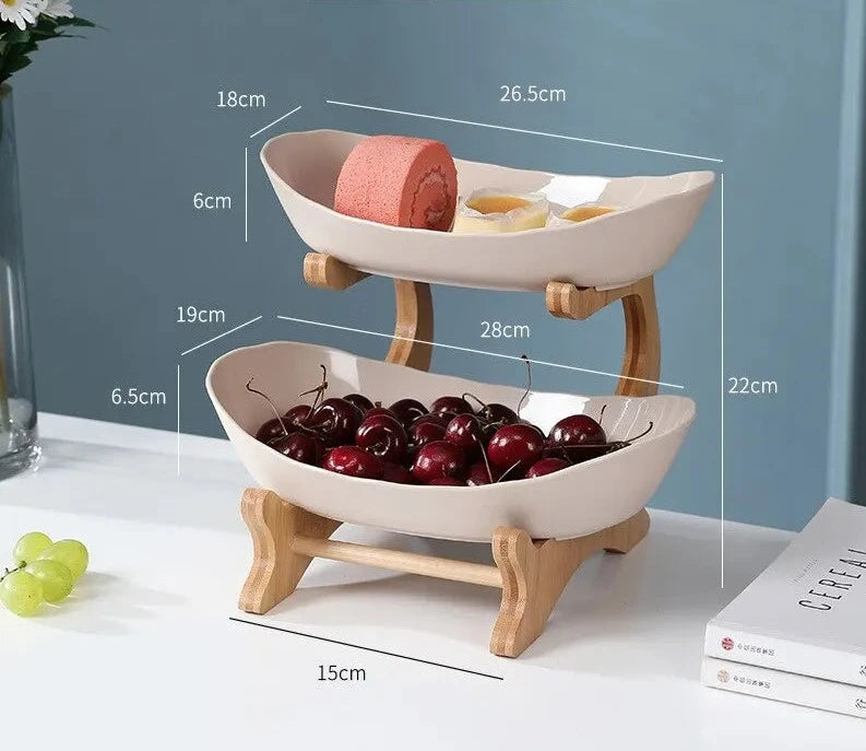 Fruteira de Mesa - WoddenFruit - Fruteira de Mesa 2 Bandejas - Verde, Fruteira de Mesa 2 Bandejas - Branco, Fruteira de Mesa 2 Bandejas - Beje, Fruteira de Mesa 3 Bandejas - Verde, Fruteira de Mesa 3 Bandejas - Branco, Fruteira de Mesa 3 Bandejas - Beje - Tudo Shop