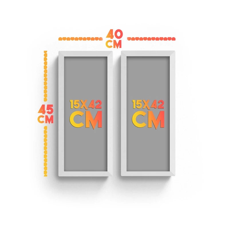 Kit 2 Quadros De Flores Brancas e Douradas - Versatile Frame - Branco, Preto, Tabaco - Tudo Shop