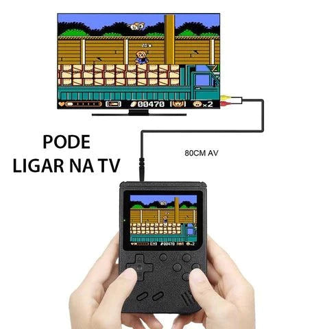 Mini Video Game Retrô - Sup400 - Amarelo, Azul, Branco, Preto, Vermelho - Tudo Shop