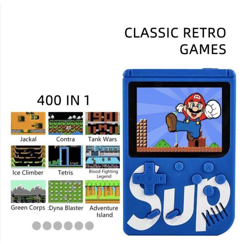 Mini Video Game Retrô - Sup400 - Amarelo, Azul, Branco, Preto, Vermelho - Tudo Shop