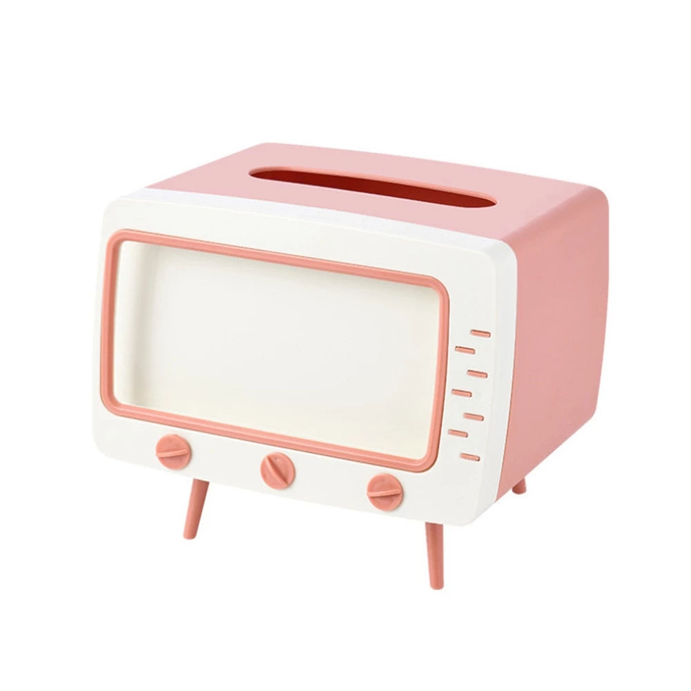Suporte de Celular e Porta Lenços - TV Tissue - Azul e Amarelo, Verde, Rosa, Branco e Cinza - Tudo Shop