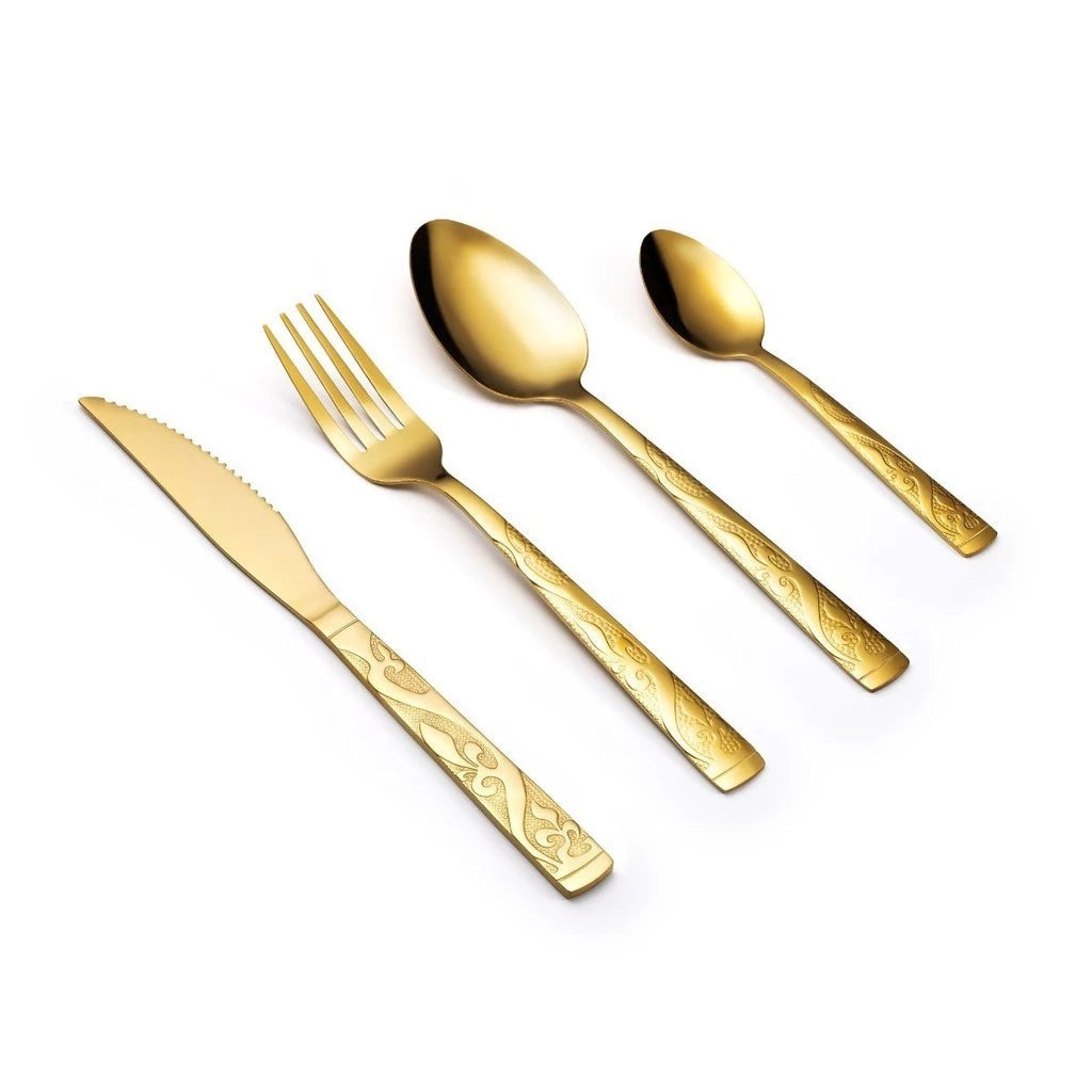 Faqueiro Dourado 24 Peças + Maleta De Luxo - ShinyGoldKit - Default Title - Tudo Shop
