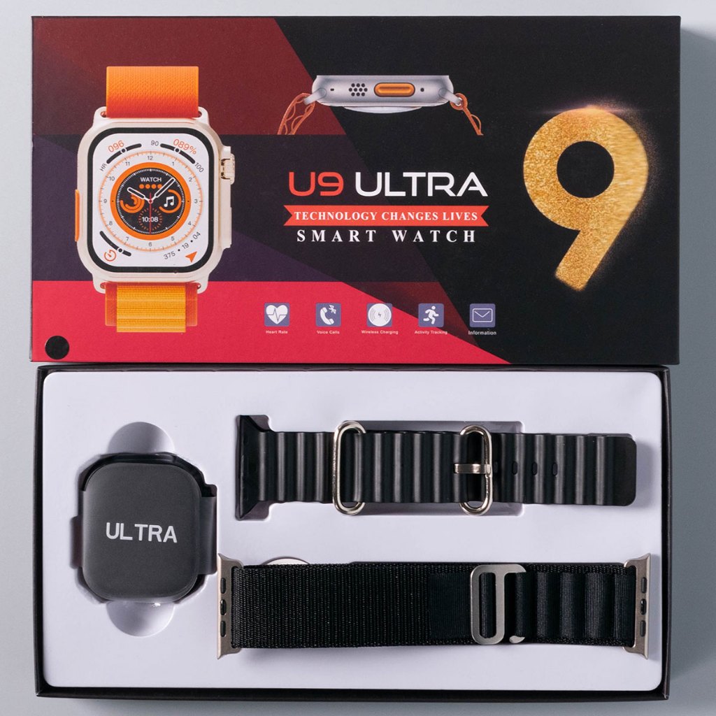 Smartwatch Series 9 Ultra + Pulseira SmartAlpino (Brinde) - Branco, Laranja, Preto - Tudo Shop