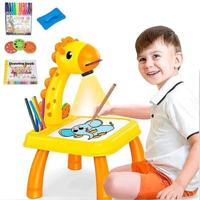 Mesa Projetora Infantil - ProjeTable - Amarelo + 3 Slides, Rosa + 3 Slides - Tudo Shop