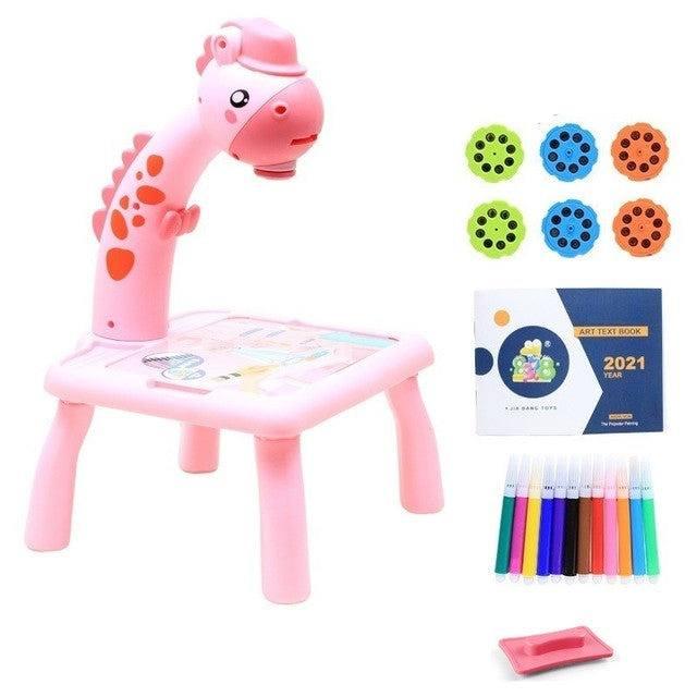 Mesa Projetora Infantil - ProjeTable - Amarelo + 3 Slides, Rosa + 3 Slides - Tudo Shop