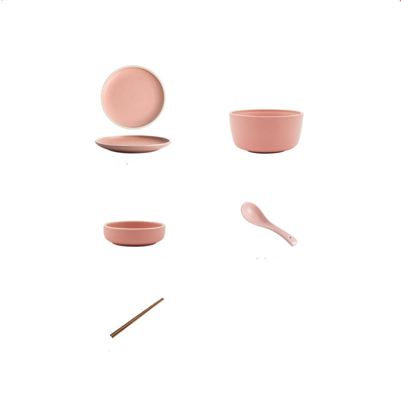 Louça de Porcelana de Ossos Estilo Nórdico - Nordic Touch - Azul, Branco, Rosa, Verde Claro - Tudo Shop