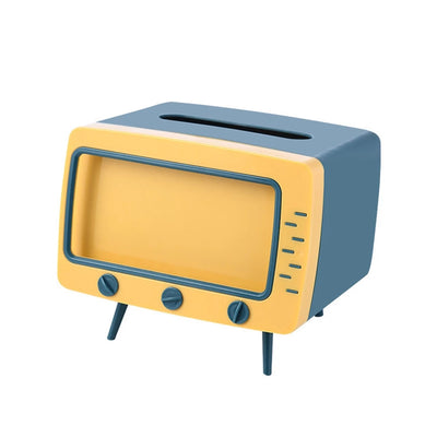 Suporte de Celular e Porta Lenços - TV Tissue - Azul e Amarelo, Verde, Rosa, Branco e Cinza - Tudo Shop