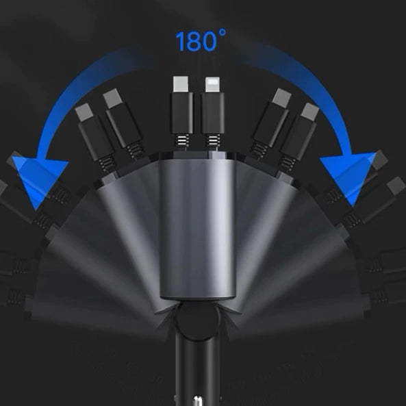 Carregador Retrátil 4 em 1 Para Carro - ChargeFlex