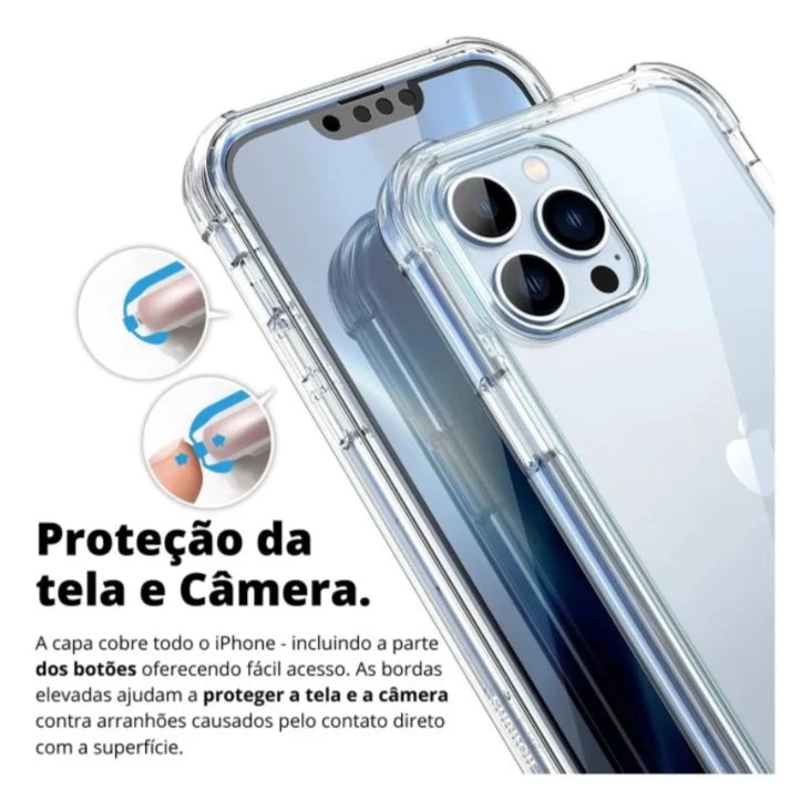 Capa Anti Shock Para Iphone - BrightShock - Iphone 11, Iphone 11 Pro, Iphone 11 Pro Max, Iphone 12 Mini, Iphone 12 Pro Max, Iphone 12/12 Pro, Iphone 13, Iphone 13 Mini, Iphone 13 Pro, Iphone 13 Pro Max - Tudo Shop