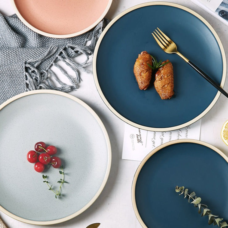 Louça de Porcelana de Ossos Estilo Nórdico - Nordic Touch - Azul, Branco, Rosa, Verde Claro - Tudo Shop