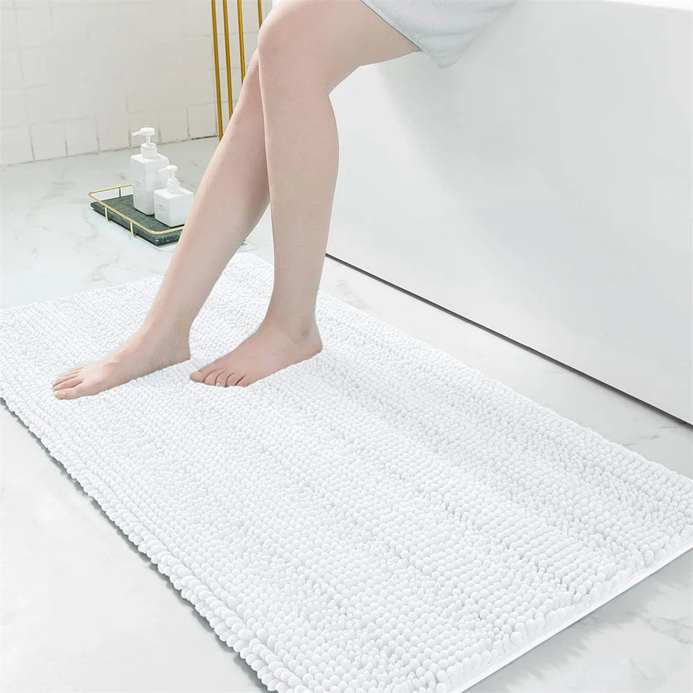 Tapete Antiderrapante Para Banheiro - ChenilleSoft - Tapete Antiderrapante Preto / 41x61cm, Tapete Antiderrapante Preto / 51x76cm, Tapete Antiderrapante Preto / 61x91cm, Tapete Antiderrapante Preto / 61x119cm, Tapete Antiderrapante Branco / 41x61cm, Tapete Antiderrapante Branco / 51x76cm, Tapete Antiderrapante Branco / 61x91cm, Tapete Antiderrapante Branco / 61x119cm, Tapete Antiderrapante Cinza Claro / 41x61cm, Tapete Antiderrapante Cinza Claro / 51x76cm - Tudo Shop