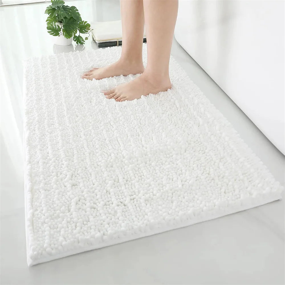 Tapete Antiderrapante Para Banheiro - ChenilleSoft - Tapete Antiderrapante Preto / 41x61cm, Tapete Antiderrapante Preto / 51x76cm, Tapete Antiderrapante Preto / 61x91cm, Tapete Antiderrapante Preto / 61x119cm, Tapete Antiderrapante Branco / 41x61cm, Tapete Antiderrapante Branco / 51x76cm, Tapete Antiderrapante Branco / 61x91cm, Tapete Antiderrapante Branco / 61x119cm, Tapete Antiderrapante Cinza Claro / 41x61cm, Tapete Antiderrapante Cinza Claro / 51x76cm - Tudo Shop