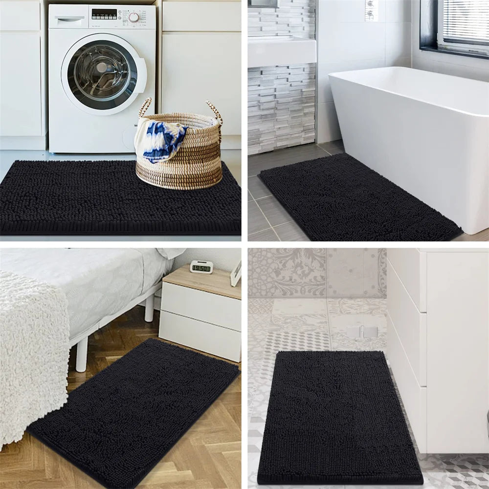 Tapete Antiderrapante Para Banheiro - ChenilleSoft - Tapete Antiderrapante Preto / 41x61cm, Tapete Antiderrapante Preto / 51x76cm, Tapete Antiderrapante Preto / 61x91cm, Tapete Antiderrapante Preto / 61x119cm, Tapete Antiderrapante Branco / 41x61cm, Tapete Antiderrapante Branco / 51x76cm, Tapete Antiderrapante Branco / 61x91cm, Tapete Antiderrapante Branco / 61x119cm, Tapete Antiderrapante Cinza Claro / 41x61cm, Tapete Antiderrapante Cinza Claro / 51x76cm - Tudo Shop