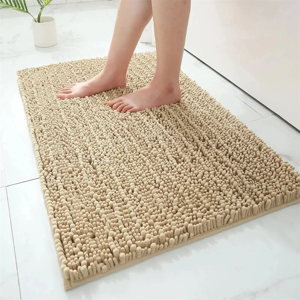 Tapete Antiderrapante Para Banheiro - ChenilleSoft - Tapete Antiderrapante Preto / 41x61cm, Tapete Antiderrapante Preto / 51x76cm, Tapete Antiderrapante Preto / 61x91cm, Tapete Antiderrapante Preto / 61x119cm, Tapete Antiderrapante Branco / 41x61cm, Tapete Antiderrapante Branco / 51x76cm, Tapete Antiderrapante Branco / 61x91cm, Tapete Antiderrapante Branco / 61x119cm, Tapete Antiderrapante Cinza Claro / 41x61cm, Tapete Antiderrapante Cinza Claro / 51x76cm - Tudo Shop