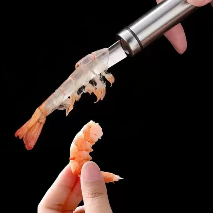Camarão Fácil, Descascador de camarão 6 em 1 - ShrimpFast - Descascador de camarão - Aço - Tudo Shop