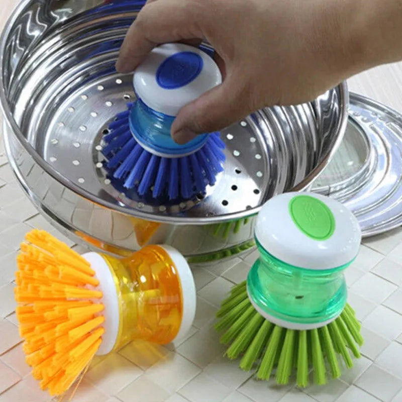 Dispensador de Sabão com Escova - SoupPratic - Dispensador de Sabão Cor Aleatória - Tudo Shop