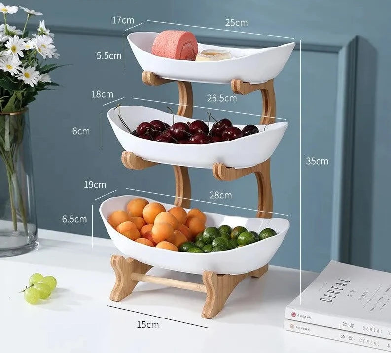 Fruteira de Mesa - WoddenFruit - Fruteira de Mesa 2 Bandejas - Verde, Fruteira de Mesa 2 Bandejas - Branco, Fruteira de Mesa 2 Bandejas - Beje, Fruteira de Mesa 3 Bandejas - Verde, Fruteira de Mesa 3 Bandejas - Branco, Fruteira de Mesa 3 Bandejas - Beje - Tudo Shop