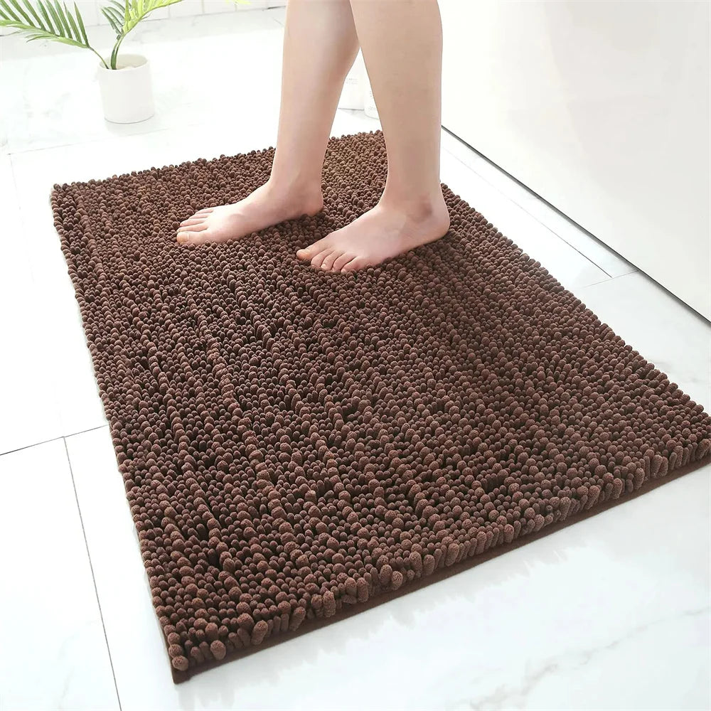 Tapete Antiderrapante Para Banheiro - ChenilleSoft - Tapete Antiderrapante Preto / 41x61cm, Tapete Antiderrapante Preto / 51x76cm, Tapete Antiderrapante Preto / 61x91cm, Tapete Antiderrapante Preto / 61x119cm, Tapete Antiderrapante Branco / 41x61cm, Tapete Antiderrapante Branco / 51x76cm, Tapete Antiderrapante Branco / 61x91cm, Tapete Antiderrapante Branco / 61x119cm, Tapete Antiderrapante Cinza Claro / 41x61cm, Tapete Antiderrapante Cinza Claro / 51x76cm - Tudo Shop