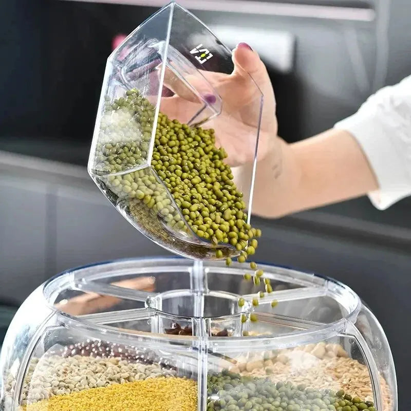 Dispensador de Grãos - GrainsUp360 - Dispensador de Grãos Branco, Dispensador de Grãos Verde - Tudo Shop