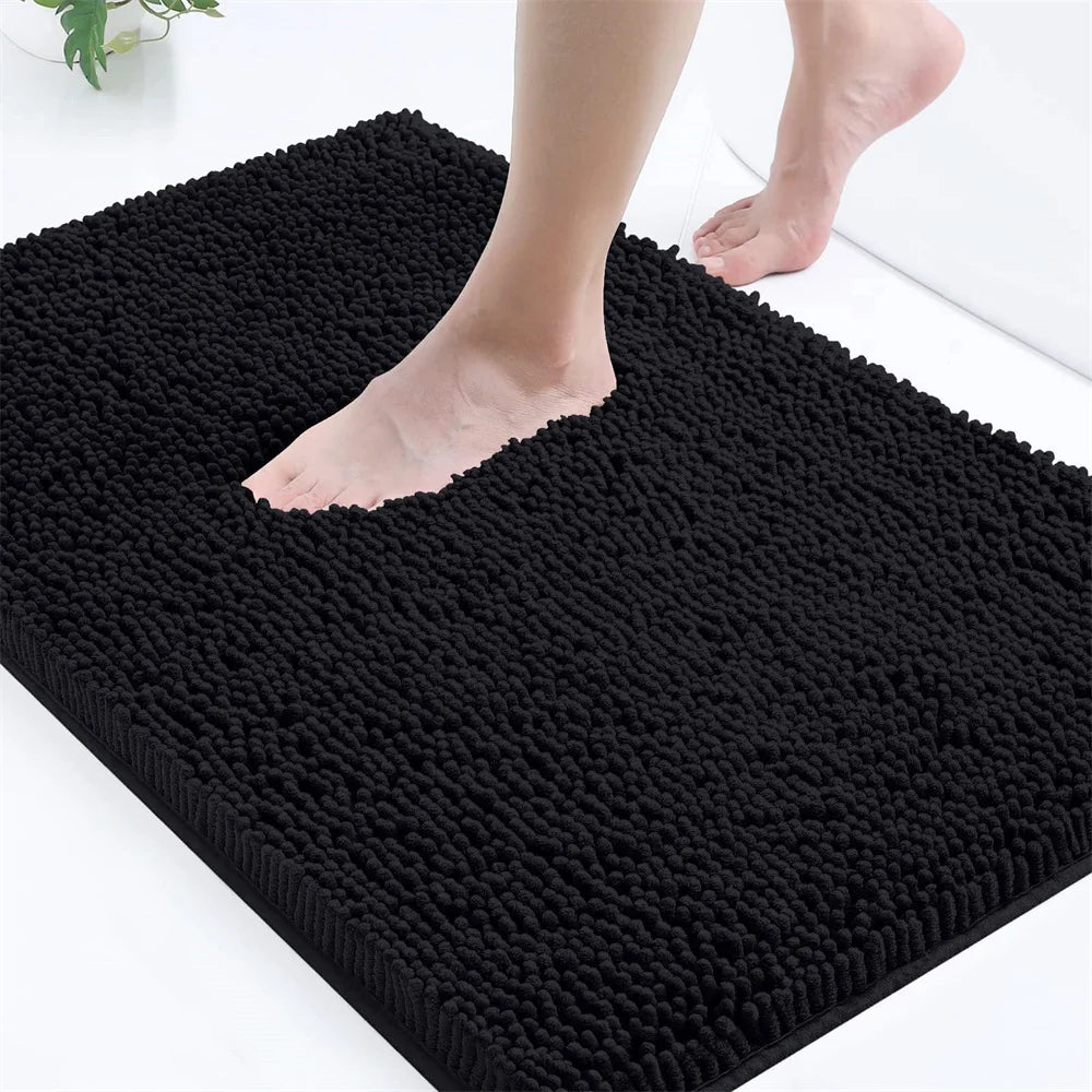 Tapete Antiderrapante Para Banheiro - ChenilleSoft - Tapete Antiderrapante Preto / 41x61cm, Tapete Antiderrapante Preto / 51x76cm, Tapete Antiderrapante Preto / 61x91cm, Tapete Antiderrapante Preto / 61x119cm, Tapete Antiderrapante Branco / 41x61cm, Tapete Antiderrapante Branco / 51x76cm, Tapete Antiderrapante Branco / 61x91cm, Tapete Antiderrapante Branco / 61x119cm, Tapete Antiderrapante Cinza Claro / 41x61cm, Tapete Antiderrapante Cinza Claro / 51x76cm - Tudo Shop