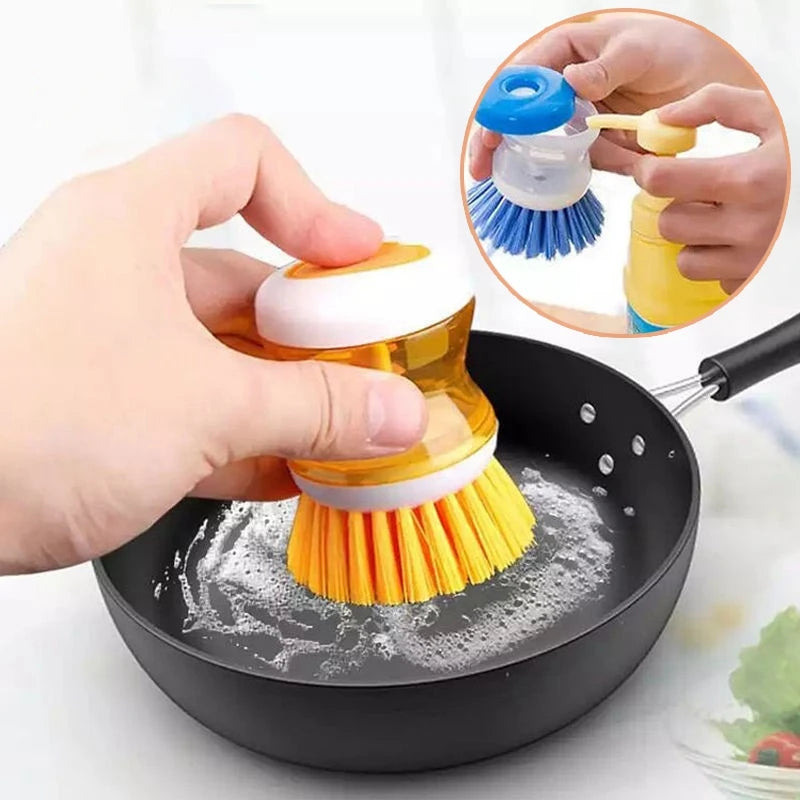 Dispensador de Sabão com Escova - SoupPratic - Dispensador de Sabão Cor Aleatória - Tudo Shop