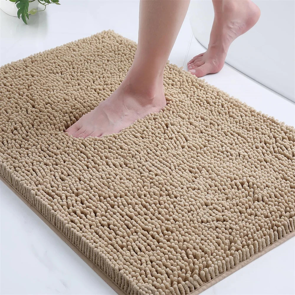 Tapete Antiderrapante Para Banheiro - ChenilleSoft - Tapete Antiderrapante Preto / 41x61cm, Tapete Antiderrapante Preto / 51x76cm, Tapete Antiderrapante Preto / 61x91cm, Tapete Antiderrapante Preto / 61x119cm, Tapete Antiderrapante Branco / 41x61cm, Tapete Antiderrapante Branco / 51x76cm, Tapete Antiderrapante Branco / 61x91cm, Tapete Antiderrapante Branco / 61x119cm, Tapete Antiderrapante Cinza Claro / 41x61cm, Tapete Antiderrapante Cinza Claro / 51x76cm - Tudo Shop
