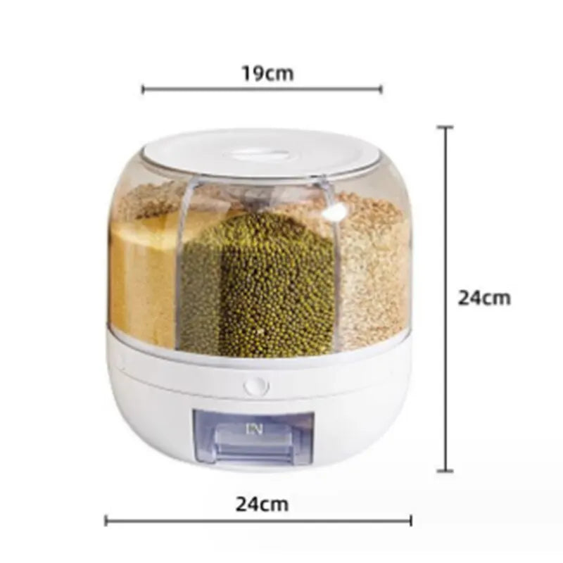 Dispensador de Grãos - GrainsUp360 - Dispensador de Grãos Branco, Dispensador de Grãos Verde - Tudo Shop