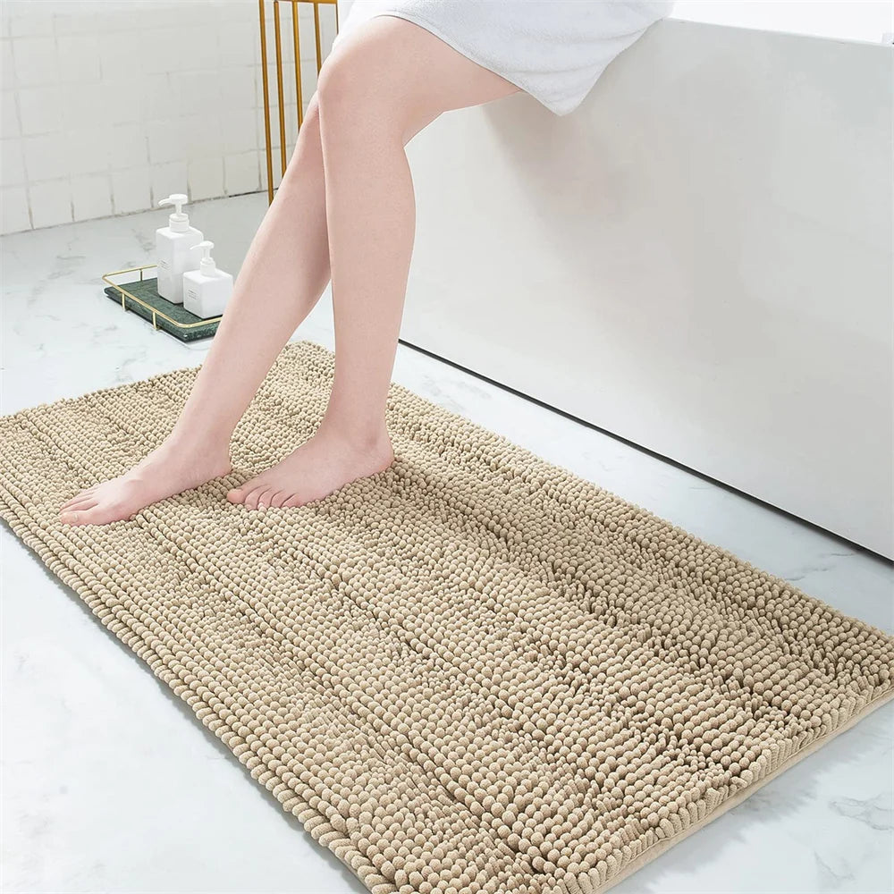 Tapete Antiderrapante Para Banheiro - ChenilleSoft - Tapete Antiderrapante Preto / 41x61cm, Tapete Antiderrapante Preto / 51x76cm, Tapete Antiderrapante Preto / 61x91cm, Tapete Antiderrapante Preto / 61x119cm, Tapete Antiderrapante Branco / 41x61cm, Tapete Antiderrapante Branco / 51x76cm, Tapete Antiderrapante Branco / 61x91cm, Tapete Antiderrapante Branco / 61x119cm, Tapete Antiderrapante Cinza Claro / 41x61cm, Tapete Antiderrapante Cinza Claro / 51x76cm - Tudo Shop