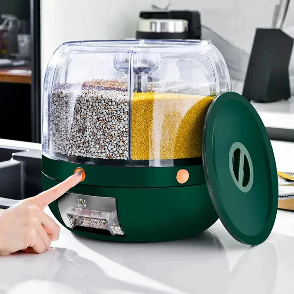 Dispensador de Grãos - GrainsUp360 - Dispensador de Grãos Branco, Dispensador de Grãos Verde - Tudo Shop