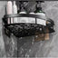 Prateleira De Banheiro Sem Furo - ShelfPrime Black - retangular, canto, Combo 2 Prateleiras Ret. + 2 Suportes Higiênicos - Tudo Shop