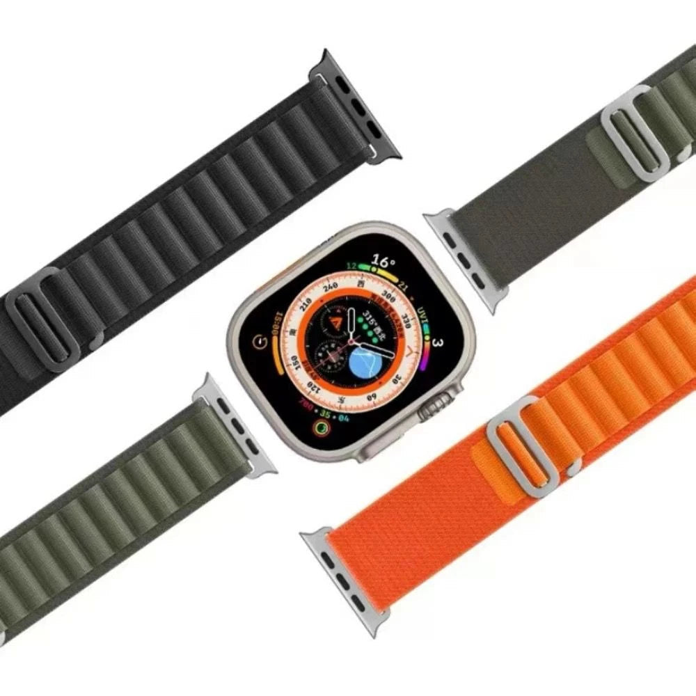 Pulseira para Smartwatch - SmartAlpino - ALP AZUL CELESTE / 38/40/41MM, ALP AZUL CELESTE / 42/44/45/49MM, ALP AZUL ROYAL / 38/40/41MM, ALP AZUL ROYAL / 42/44/45/49MM, ALP BRANCA ROSA / 38/40/41MM, ALP BRANCA ROSA / 42/44/45/49MM, ALP BRANCO AZUL / 38/40/41MM, ALP BRANCO AZUL / 42/44/45/49MM, ALP BRANCO VERMELHO / 38/40/41MM, ALP BRANCO VERMELHO / 42/44/45/49MM - Tudo Shop