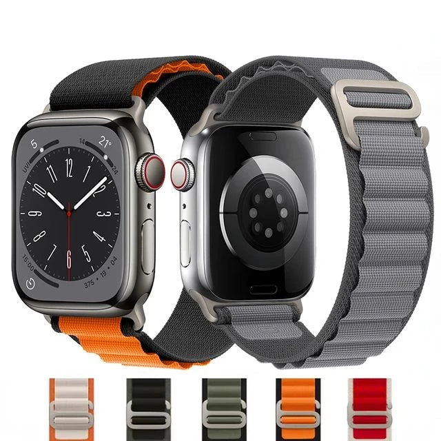 Pulseira para Smartwatch - SmartAlpino - ALP AZUL CELESTE / 38/40/41MM, ALP AZUL CELESTE / 42/44/45/49MM, ALP AZUL ROYAL / 38/40/41MM, ALP AZUL ROYAL / 42/44/45/49MM, ALP BRANCA ROSA / 38/40/41MM, ALP BRANCA ROSA / 42/44/45/49MM, ALP BRANCO AZUL / 38/40/41MM, ALP BRANCO AZUL / 42/44/45/49MM, ALP BRANCO VERMELHO / 38/40/41MM, ALP BRANCO VERMELHO / 42/44/45/49MM - Tudo Shop