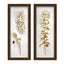 Kit 2 Quadros De Flores Brancas e Douradas - Versatile Frame - Branco, Preto, Tabaco - Tudo Shop