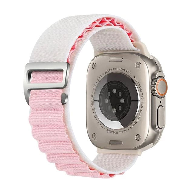 Pulseira para Smartwatch - SmartAlpino - ALP AZUL CELESTE / 38/40/41MM, ALP AZUL CELESTE / 42/44/45/49MM, ALP AZUL ROYAL / 38/40/41MM, ALP AZUL ROYAL / 42/44/45/49MM, ALP BRANCA ROSA / 38/40/41MM, ALP BRANCA ROSA / 42/44/45/49MM, ALP BRANCO AZUL / 38/40/41MM, ALP BRANCO AZUL / 42/44/45/49MM, ALP BRANCO VERMELHO / 38/40/41MM, ALP BRANCO VERMELHO / 42/44/45/49MM - Tudo Shop