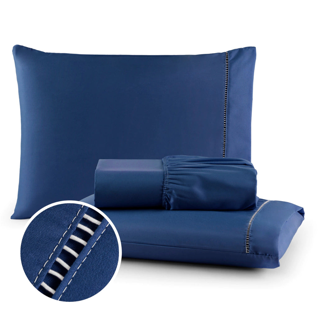 Jogo De Cama de Micropercal 400 Fios, Kit 03 Peças - RoyalSoft 400 Luxe - AVELÃ / CASAL, AVELÃ / KING, AVELÃ / QUEEN, AVELÃ / SOLTEIRO, AZUL / CASAL, AZUL / KING, AZUL / QUEEN, AZUL / SOLTEIRO, BRANCO / CASAL, BRANCO / KING - Tudo Shop