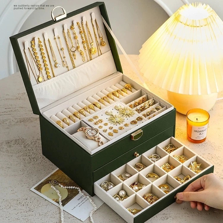 Caixa Organizadora de Joias com 3 Camadas - LuxJewels