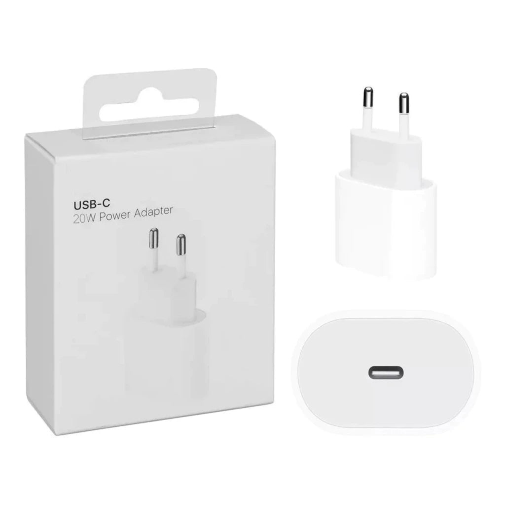 Carregador De iPhone 1m 20w - CarregaFast - Cabo USB-C, Fonte 20W, Fonte 20W + Cabo USB-C - Tudo Shop