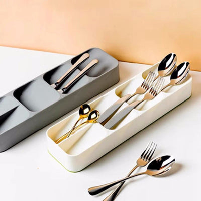 Porta Talheres de Gaveta - UtenSort Organizer - Kit Porta Talheres+Facas (Cinza), Kit Porta Talheres+Facas (Branco), Porta Talheres (Branco), Porta Talheres (Cinza) - Tudo Shop