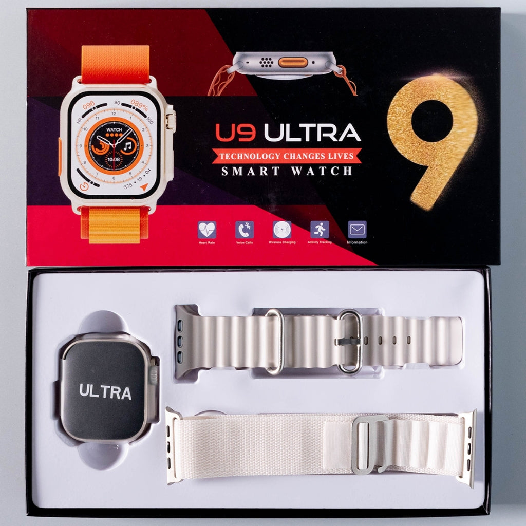Smartwatch Series 9 Ultra + Pulseira SmartAlpino (Brinde) - Branco, Laranja, Preto - Tudo Shop