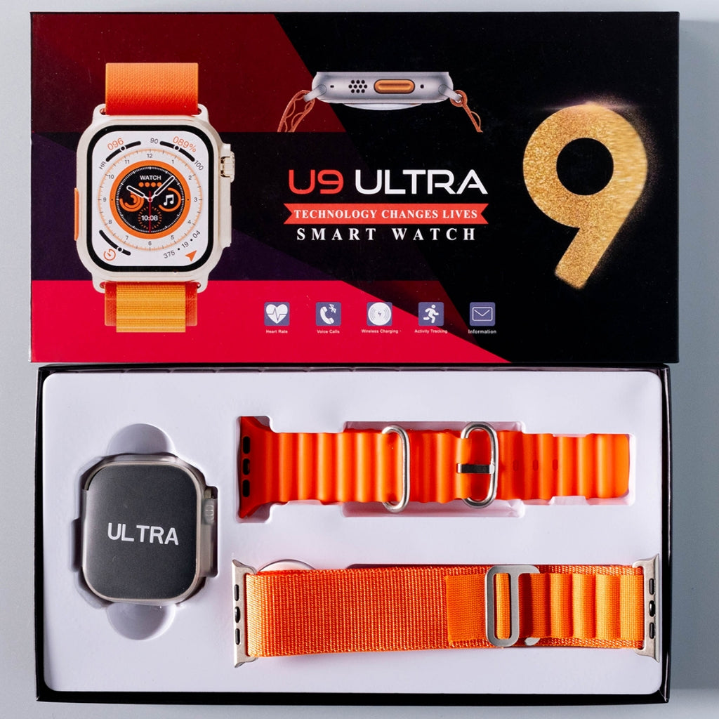 Smartwatch Series 9 Ultra + Pulseira SmartAlpino (Brinde) - Branco, Laranja, Preto - Tudo Shop