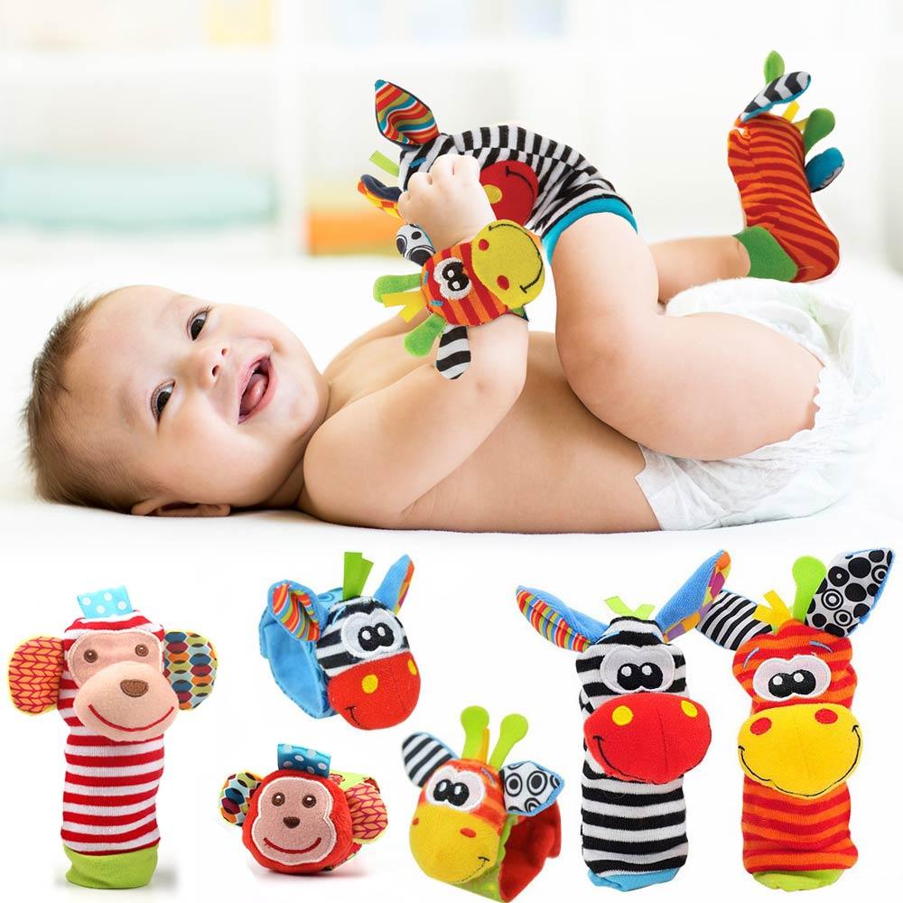 Kit de Chocalhos para Mãos e Pés - BabyBeat - Zebrinhas - Tudo Shop