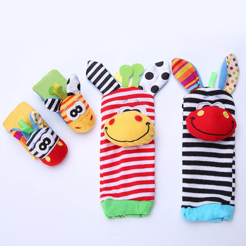 Kit de Chocalhos para Mãos e Pés - BabyBeat - Zebrinhas - Tudo Shop